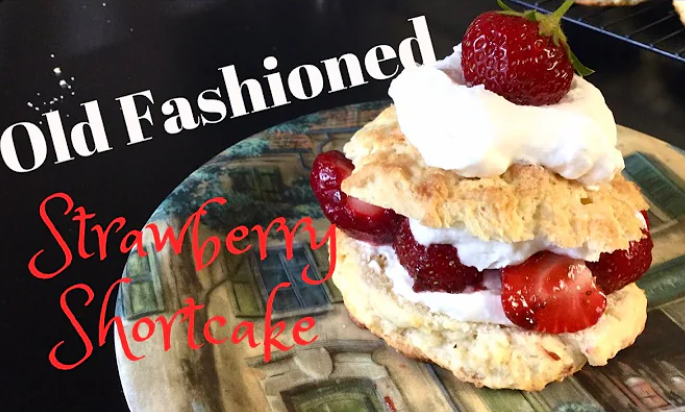 Homemade strawberry shortcake with whipped cream