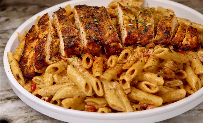 Marry Me Chicken Pasta in a creamy sun-dried tomato sauce