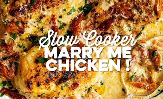 Crockpot Marry Me Chicken in a slow cooker