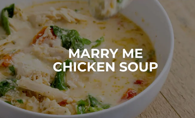 Bowl of creamy Marry Me Chicken Soup with fresh herbs