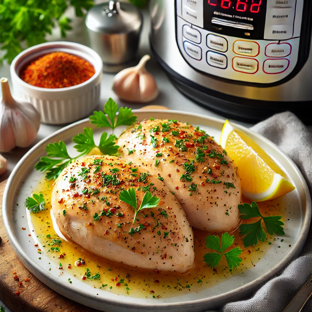 Juicy Instant Pot chicken breasts with herbs and lemon